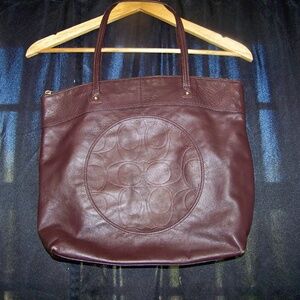 Coach 'Laura Signature' Brown Leather Tote